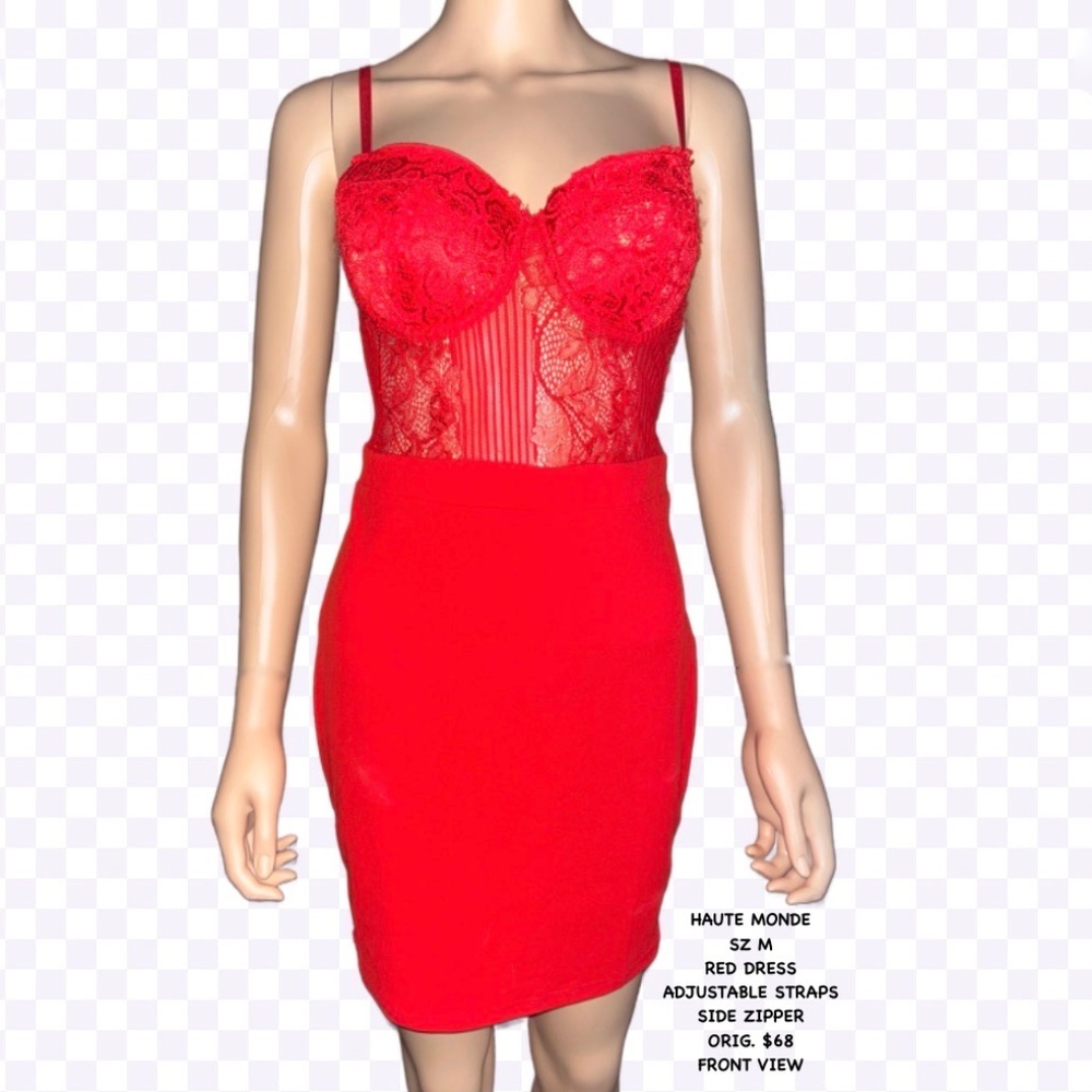 HAUTE MONDE  SZ M  RED DRESS